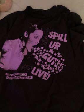 Olivia Rodrigo 'Spill Ur Guts Live' Black & Pink Tour Tee